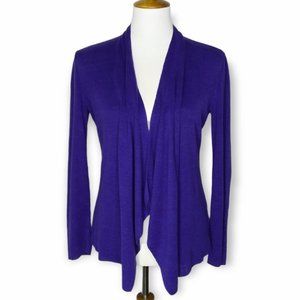 Eileen Fisher 100% Organic Linen Open Cardigan Size Small Purple Blue Classic
